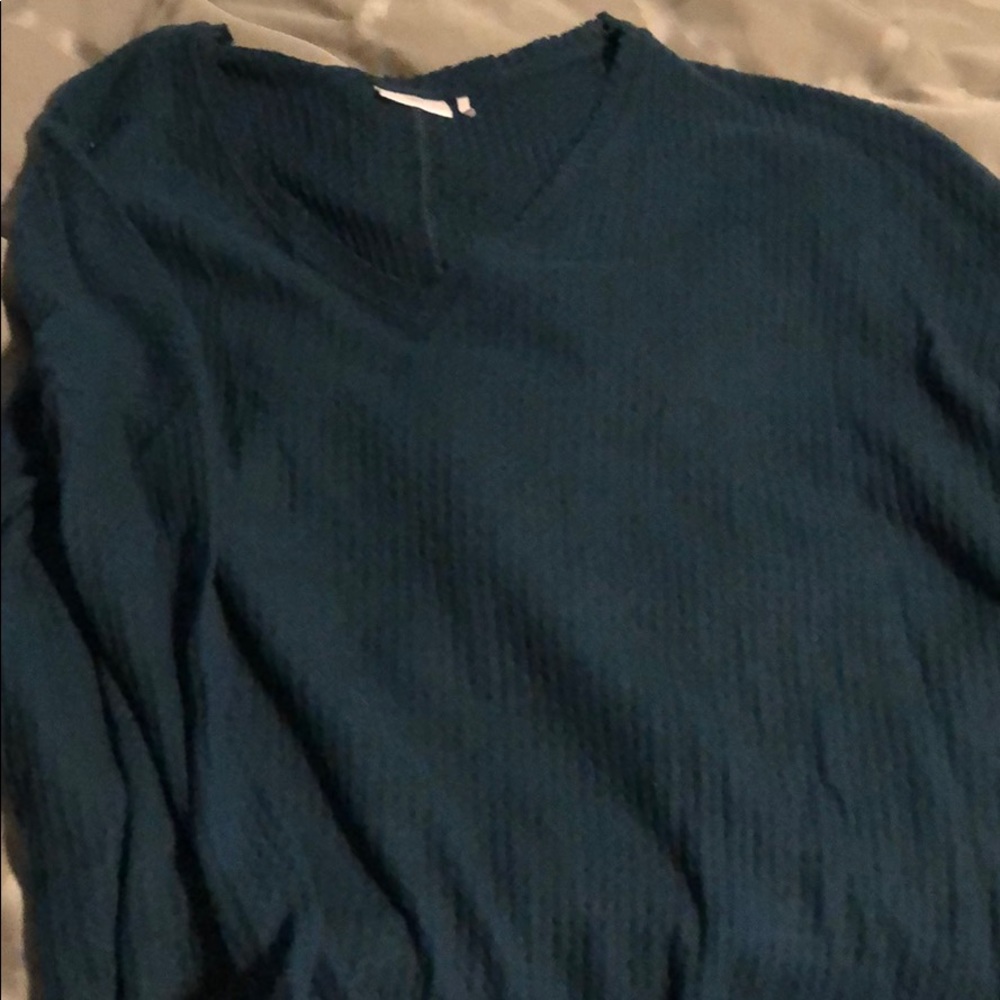 Blue waffle sweater